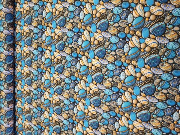 Kő mintás vízlepergető, kék